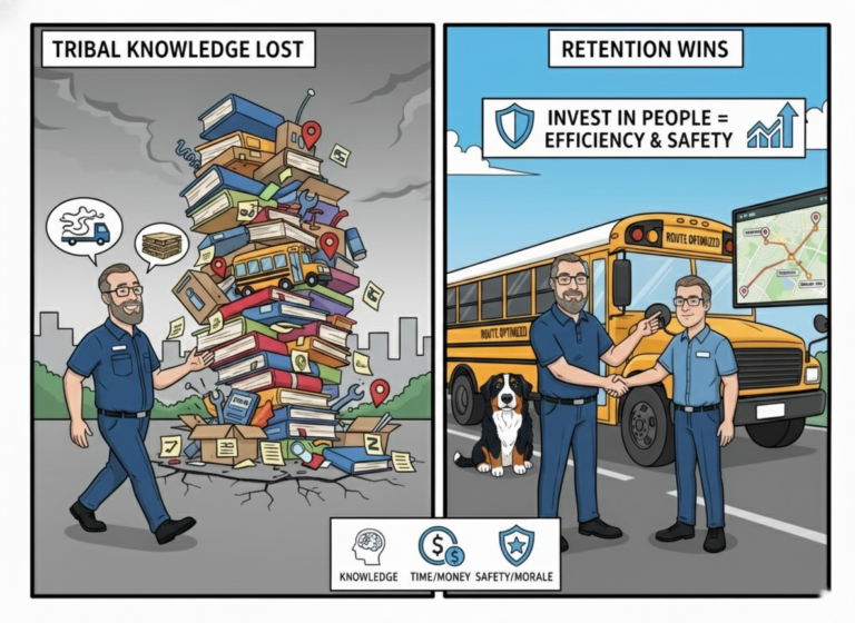 Driver retention loss of tribal knowledge with turnover.