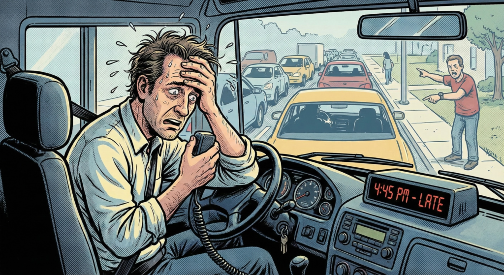 stressed driver facing burnout